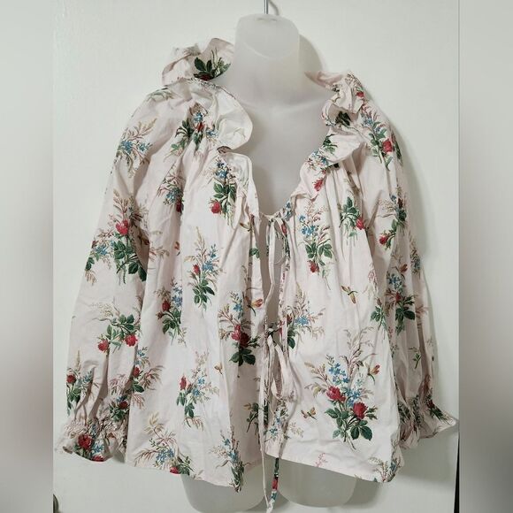 Meadows floral blouse with ties in the front us size 6 - Picture 6 of 10
